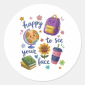 あなたの顔を見るのが嬉しい ラウンドシール (正面)