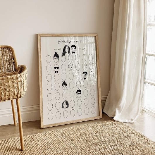 あなたの顔オルタナ結婚ルの49ゲストブックを描画 ポスター