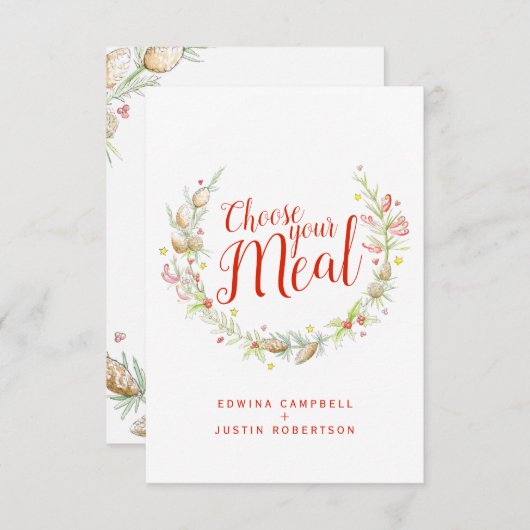 あなたの食事を選ぶクリスマスの食事の選択カード エンクロージャーカード (正面/裏面)