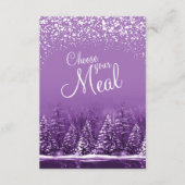 あなたの食事を選ぶクリスマス雪湖の松の木 エンクロージャーカード (正面)