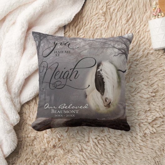 あなたの馬の写真悔やみや弔慰ニグで私を持っていた クッション (ブランケット)