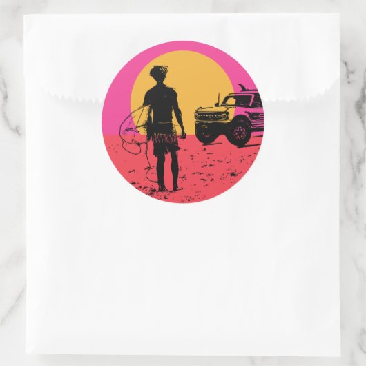 あなたの馬をサーファーに持つ ラウンドシール (バッグ)