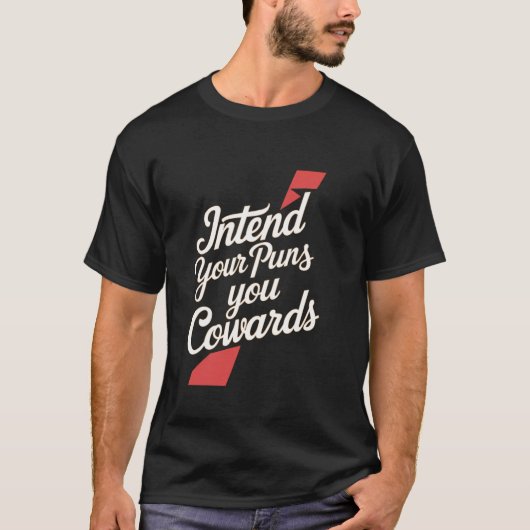 あなたの駄洒落に期待するぜ臆病者共 ------- Tシャツ (正面)