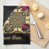 "あなたの驚かせる"パーソナライズな茶タオル" * キッチンタオル (四つ折り)