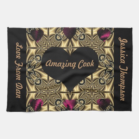 "あなたの驚かせる"パーソナライズな茶タオル" * キッチンタオル (横)
