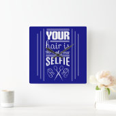 あなたの髪は自撮りの90%だ スクエア壁時計 (ホーム)