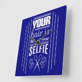 あなたの髪は自撮りの90%だ スクエア壁時計 (傾斜)