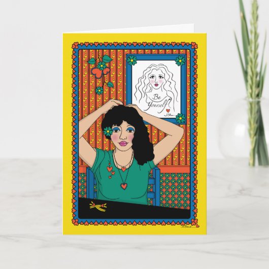 あなたの髪をダウンさせる_B_グリーティングカード カード (正面)