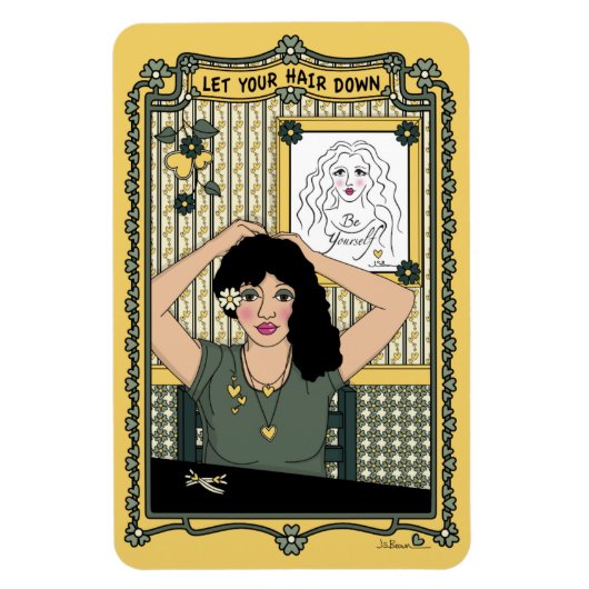 あなたの髪をダウンさせる_C_4x6冷蔵庫マグネット マグネット (縦)