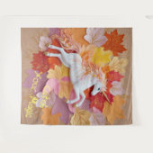 あなたの魔法秋ユニコーンゴールデンパステルヒュースをキャッチ タペストリー (正面(横))