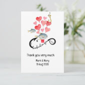 あなたの魚釣り愛好家結婚の水の色にフック サンキューカード (スタンド正面)