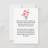 あなたの魚釣り愛好家結婚の水の色にフック サンキューカード (裏面)