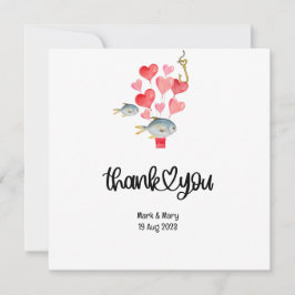 あなたの魚釣り愛好家結婚の水の色にフック サンキューカード