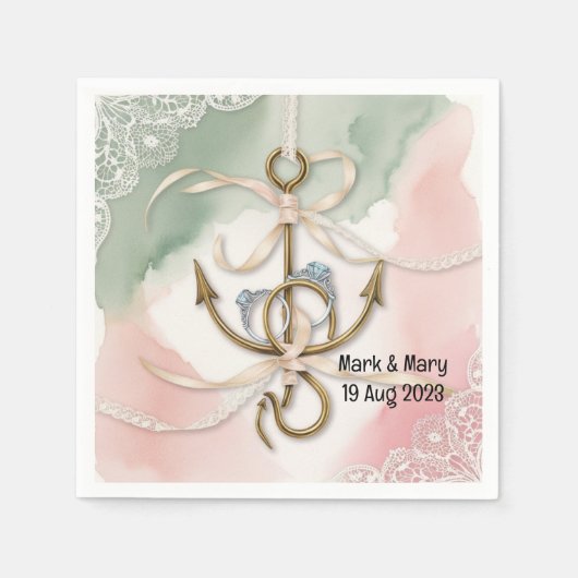 あなたの魚釣り愛好家結婚の水の色にフック スタンダードカクテルナプキン (正面)