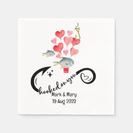 あなたの魚釣り愛好家結婚の水の色にフック スタンダードカクテルナプキン