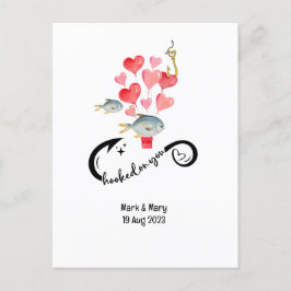 あなたの魚釣り愛好家結婚の水の色にフック ポストカード