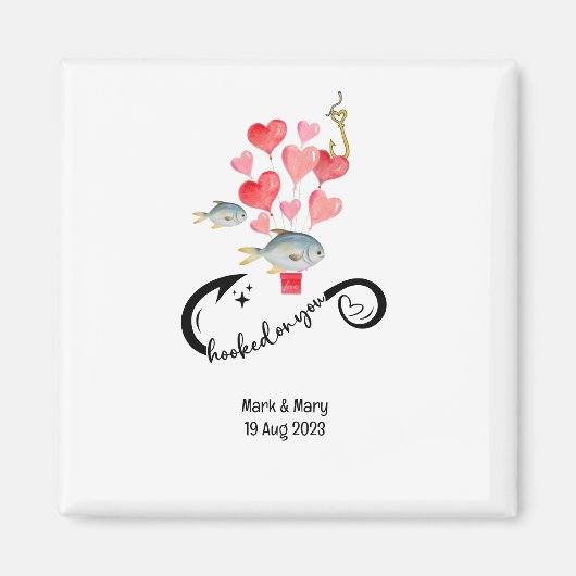 あなたの魚釣り愛好家結婚の水の色にフック マグネット (正面)