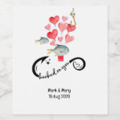 あなたの魚釣り愛好家結婚の水の色にフック ワインラベル (シングルラベル)