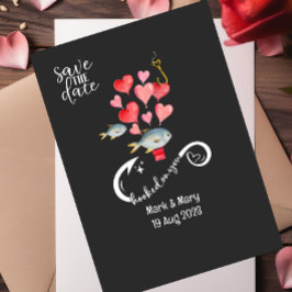 あなたの魚釣り愛好家結婚の水の色にフック 招待状