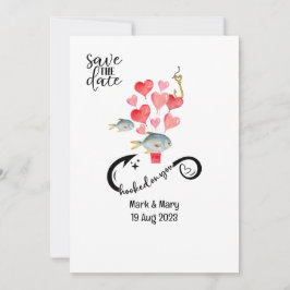 あなたの魚釣り愛好家結婚の水の色にフック 招待状