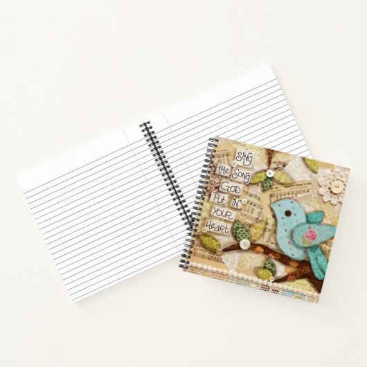 あなたの鳥の中の歌のハートカスタムスパイラルノート ノートブック (内部)