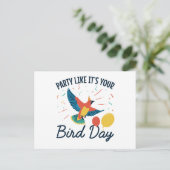 あなたの鳥の日みたいにパーティしよう 面白い誕生日 ポストカード (スタンド正面)