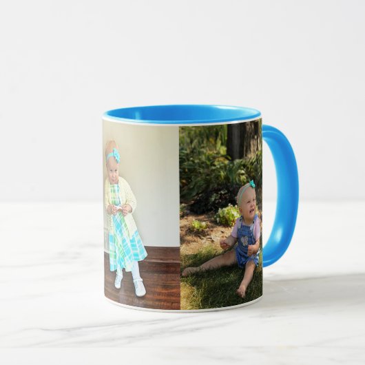 あなたの1つから3つの写真のカスタムによって印刷されるマグ マグカップ (正面右)