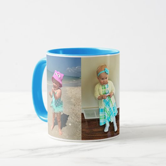 あなたの1つから3つの写真のカスタムによって印刷されるマグ マグカップ (正面左)