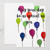 あなたの1日が特別な色とりどりの風船でいっぱいになりますように 招待状 (正面/裏面)