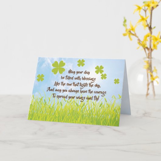 あなたの1日が祝福に満ちたものとなりますように、アイルランド風に カード (黄色い花)