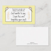 あなたの1日を明るくする黄色の花の優しさカード 名刺 (正面/裏面)