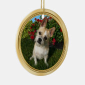 あなたの2つのペット写真を持つカスタムなペットオーナメント セラミックオーナメント (右)