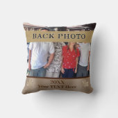 あなたの2つの写真および文字のパーソナライズな写真の枕 クッション (裏面)