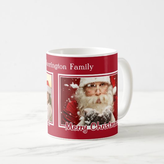 あなたの2つの写真及び一流のカスタムなクリスマスのマグ コーヒーマグカップ (正面右)