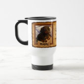 あなたの2つの写真、4つのテキスト・ボックスのテンプレート犬の写真のマグ トラベルマグ (左)