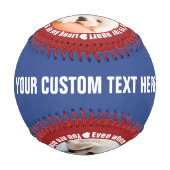 あなたの2枚の写真と名前Far Apart Love野球 野球ボール (裏面)