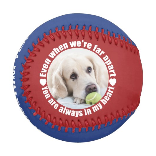 あなたの2枚の写真と名前Far Apart Love野球 野球ボール (正面左)