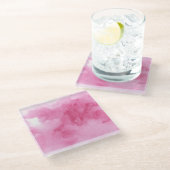 あなたの2 2のための多彩な水彩画の背景 ガラスコースター (アングル)