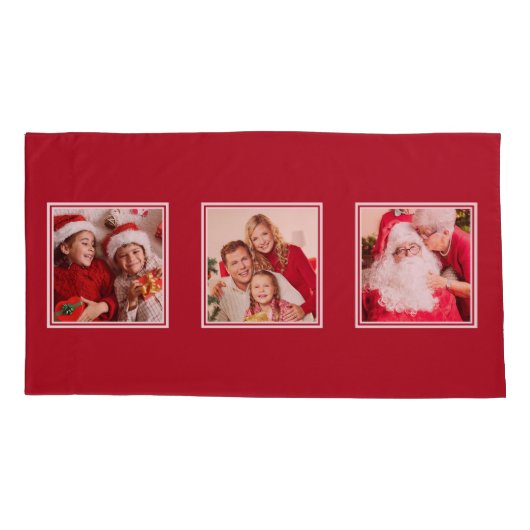 あなたの3つの写真のカスタムの枕カバー 枕カバー (裏面)