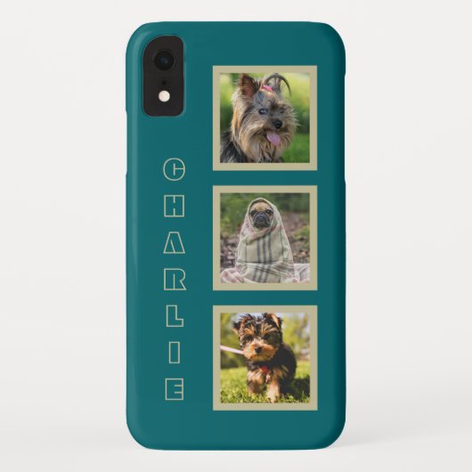 あなたの3つの写真及び名前をカスタムするの電話箱 Case-Mate iPhoneケース (裏面)