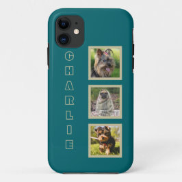 あなたの3枚の写真とカスタムネームのスマホケース iPhone 11 ケース