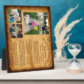 あなたの3枚の写真、テキストわんこメモリアルプレートと詩 フォトプラーク (側面)