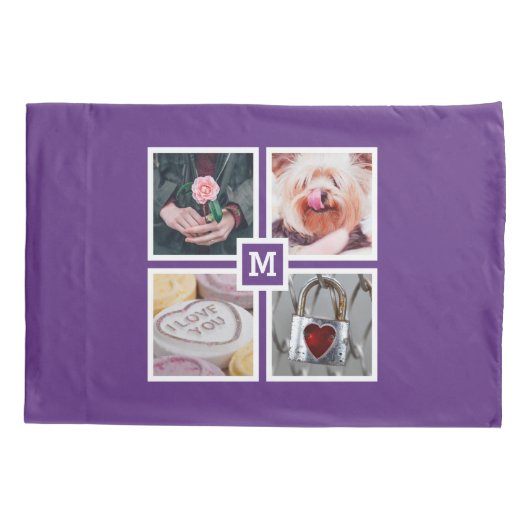 あなたの4つの写真及びモノグラムのリバーシブルの枕箱 枕カバー (裏面)