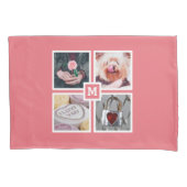 あなたの4つの写真及びモノグラムのリバーシブルの枕箱 枕カバー (正面)