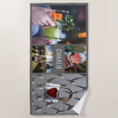 あなたの4つの写真及び一流のカスタムなビーチタオル ビーチタオル (正面)