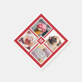 あなたの4つのINSTAGRAMの写真及びモノグラムの紙ナプキン スタンダードカクテルナプキン (角)