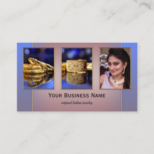 あなたの4写真エキゾチックインディアンジュエリー 名刺 (正面)