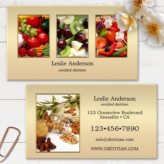 あなたの4枚の写真 登録栄養士または栄養士 名刺
