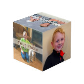 あなたの5つの写真が付いているパーソナライズな写真の立方体 フォトキューブ (裏面アングル)