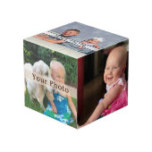 あなたの5つの写真が付いているパーソナライズな写真の立方体 フォトキューブ (正面アングル)